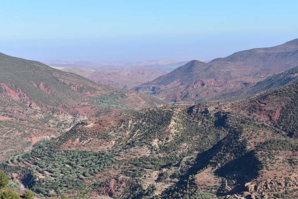 High Atlas mountains and valleys south of Marrakech