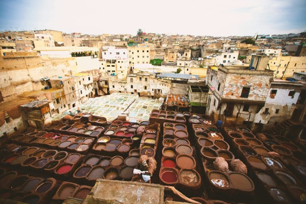 Chouara tannery dye pits in the Fes medina
